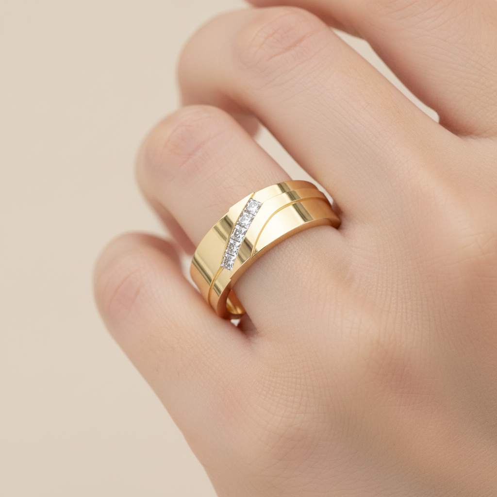 Moonlit Men's Band In 925 Sterling Silver - Thirteen