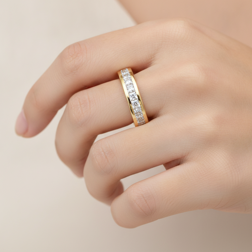 Laesh Half Eternity Band In 925 Sterling Silver - Thirteen