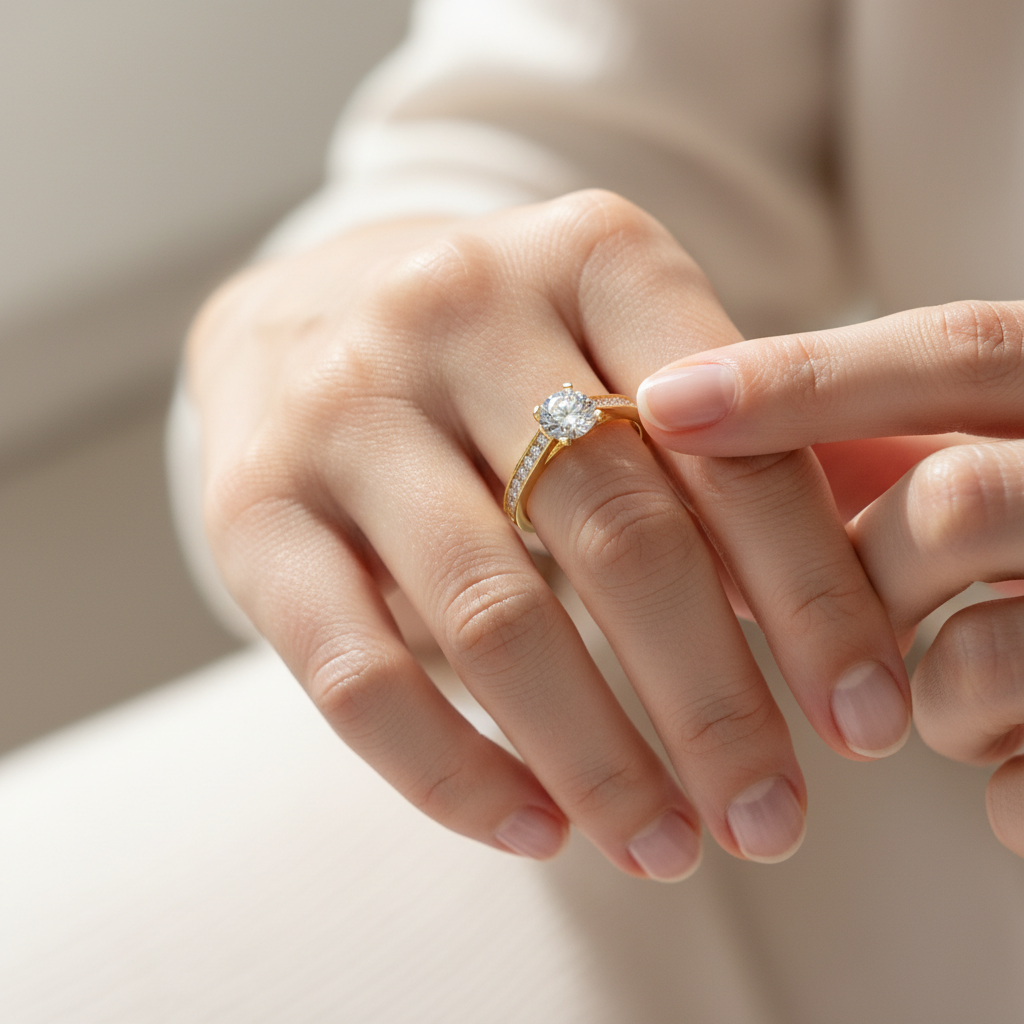 Yellow Gold Round Diamond Wedding Ring