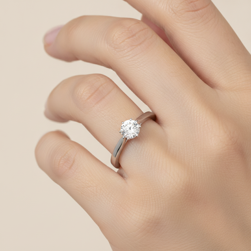 Cloud Classic Solitaire Ring - Thirteen
