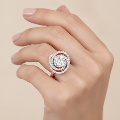 Superficial Band Cluster Ring In 925 Sterling Silver - Thirteen