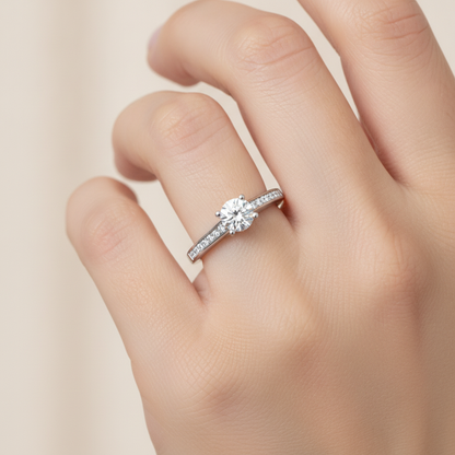 Magnetic Solitaire Ring In 925 Sterling Silver - Thirteen