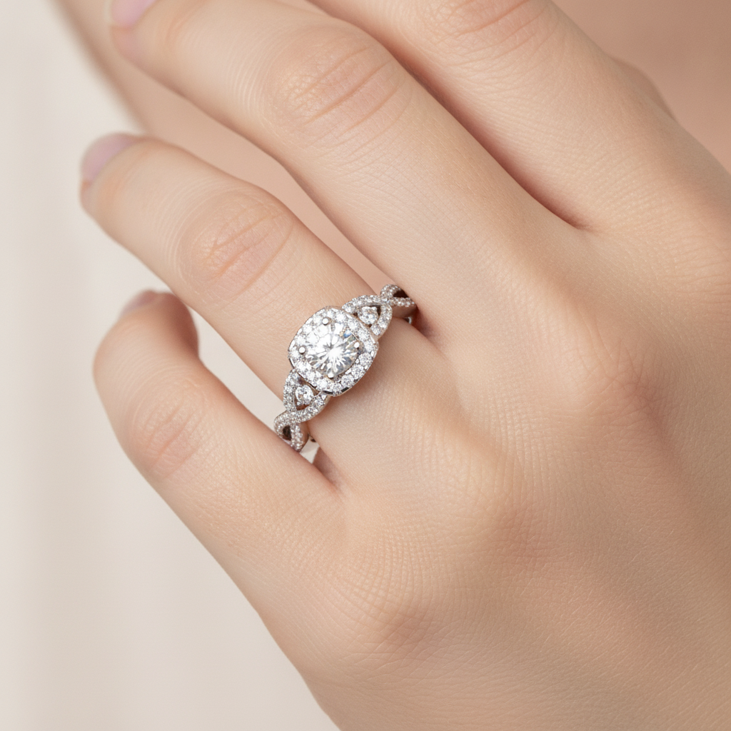 Seqqen Bridal Ring Set In 925 Sterling Silver - Thirteen