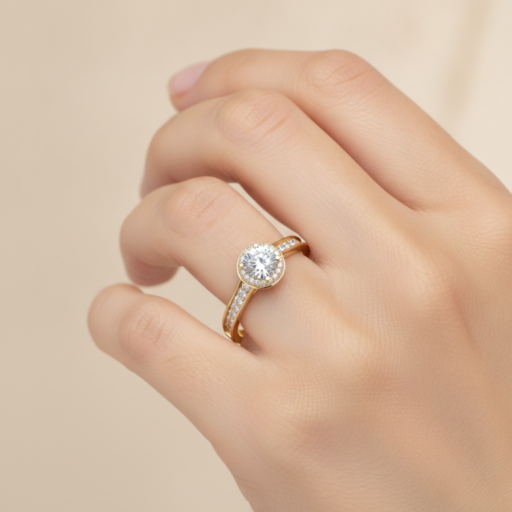 Out Of The Ordinary Halo Ring In 925 Sterling Silver - Thirteen