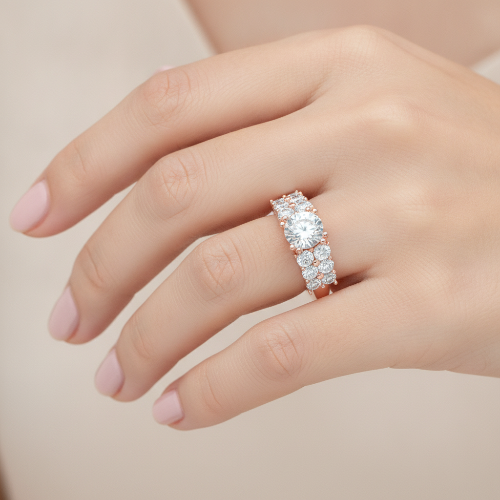Glam Solitaire Ring In 925 Sterling Silver - Fourteen