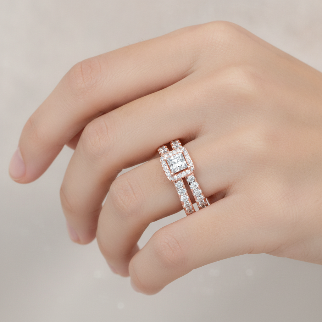 Sempiternal Bridal Ring Set In 925 Sterling Silver - Thirteen