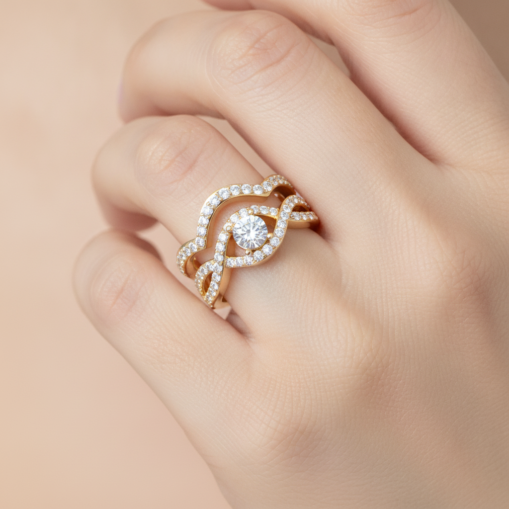 Tinkling Bridal Ring Set In 925 Sterling Silver - Thirteen