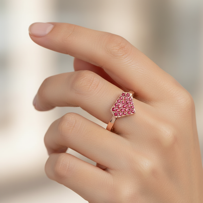 Ruby Pav Diamondshaped Stackable Ring - Eight