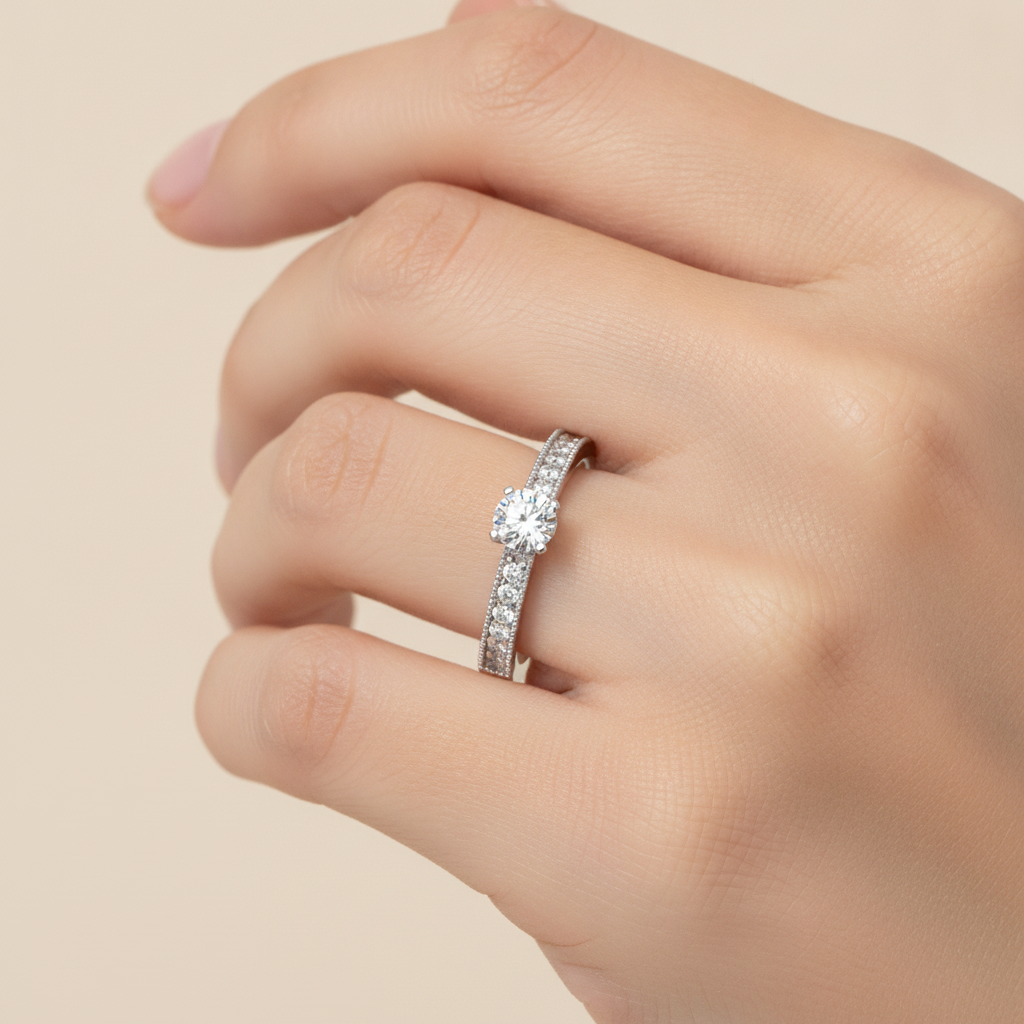 Mercy Solitaire Ring In 925 Sterling Silver - Thirteen