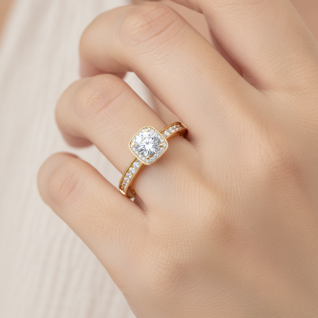 Secrene Halo Ring In 925 Sterling Silver - Thirteen