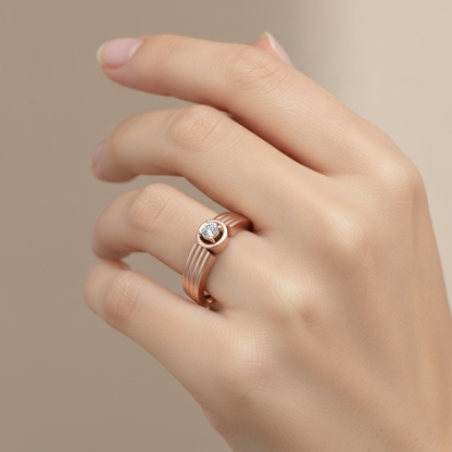 Elegant Ring Single Stone Ring In 925 Sterling Silver - Thirteen