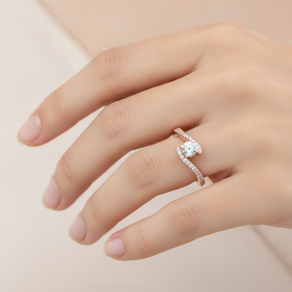 Groovy Diamond Ring In 925 Sterling Silver - Thirteen