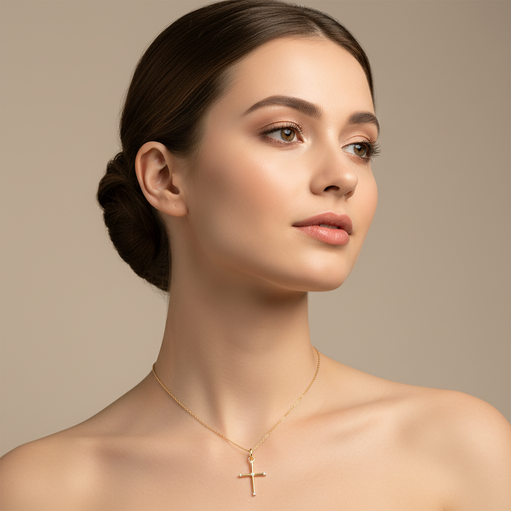 Diamond Accent Cross Pendant Necklace - Five