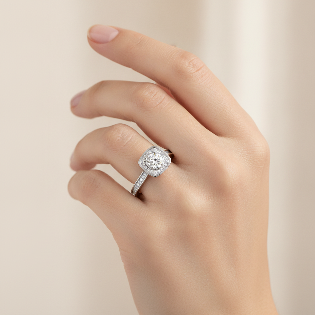 Rollo Halo Ring In 925 Sterling Silver - Thirteen
