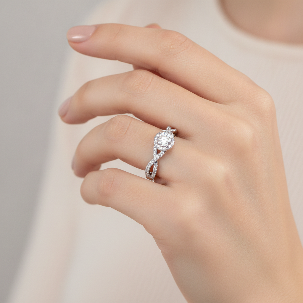 Anaranza Halo Ring In 925 Sterling Silver - Thirteen