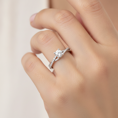 Fantasia Solitaire Ring In 925 Sterling Silver - Thirteen