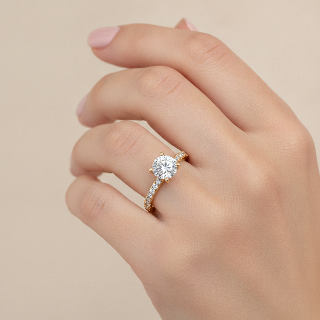 Cool Solitaire Ring In 925 Sterling Silver - Thirteen