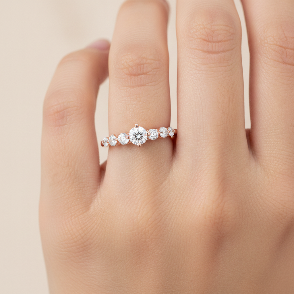 Lofty Solitaire Ring In 925 Sterling Silver - Thirteen