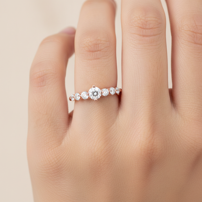 Lofty Solitaire Ring In 925 Sterling Silver - Thirteen