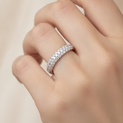 Shien Half Eternity Band In 925 Sterling Silver - Fourteen