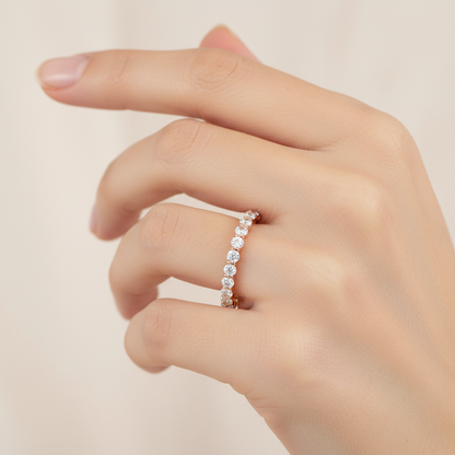 Rose Gold Diamond Eternity Band Ring - Two