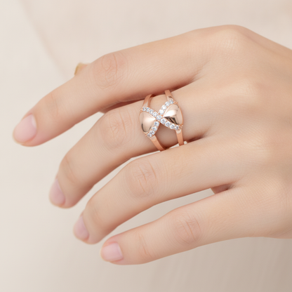 Floral Bow Band In 925 Sterling Silver - Thirteen