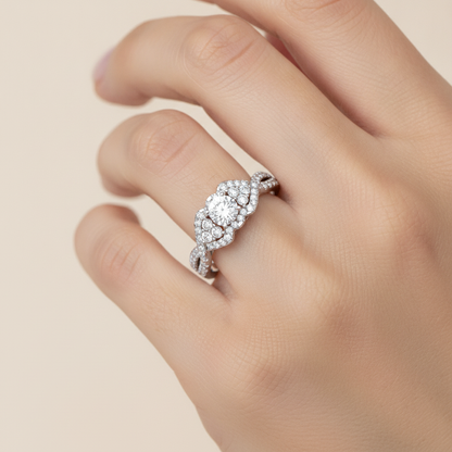 Criss Dazzle Engagement Ring In 925 Sterling Silver - Thirteen