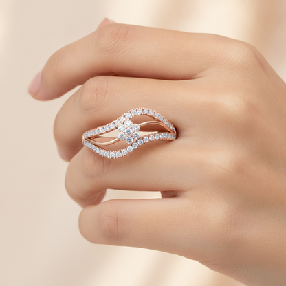 Ballistic Band Diamond Ring In 925 Sterling Silver - Thirteen