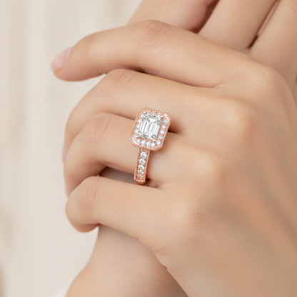 Ornamented Solitaire Ring In 925 Sterling Silver - Thirteen