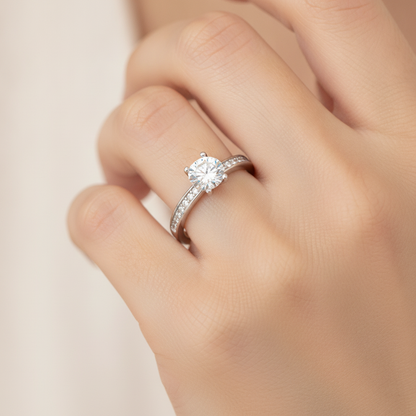 Bonza Solitaire Ring In 925 Sterling Silver - Thirteen