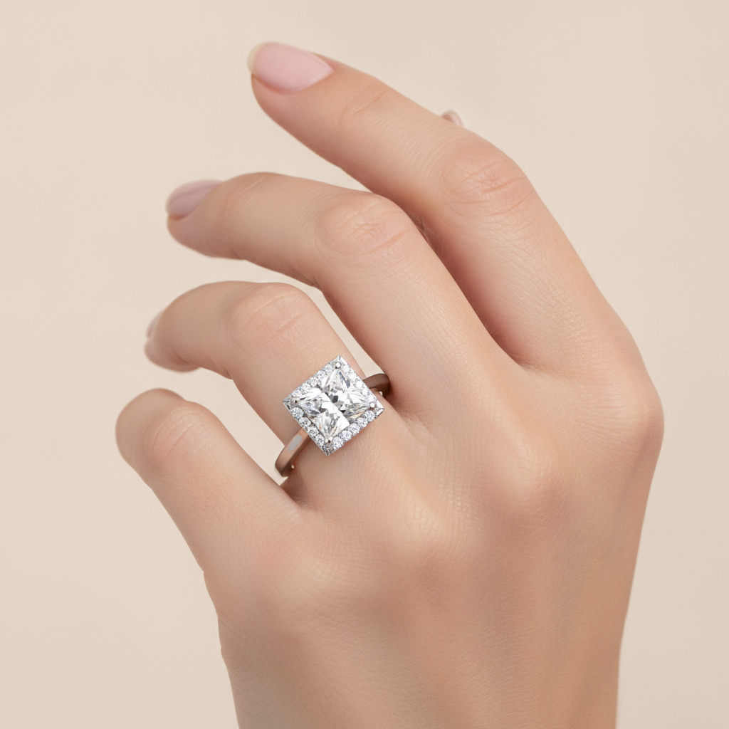 Likeable Halo Ring In 925 Sterling Silver - Thirteen