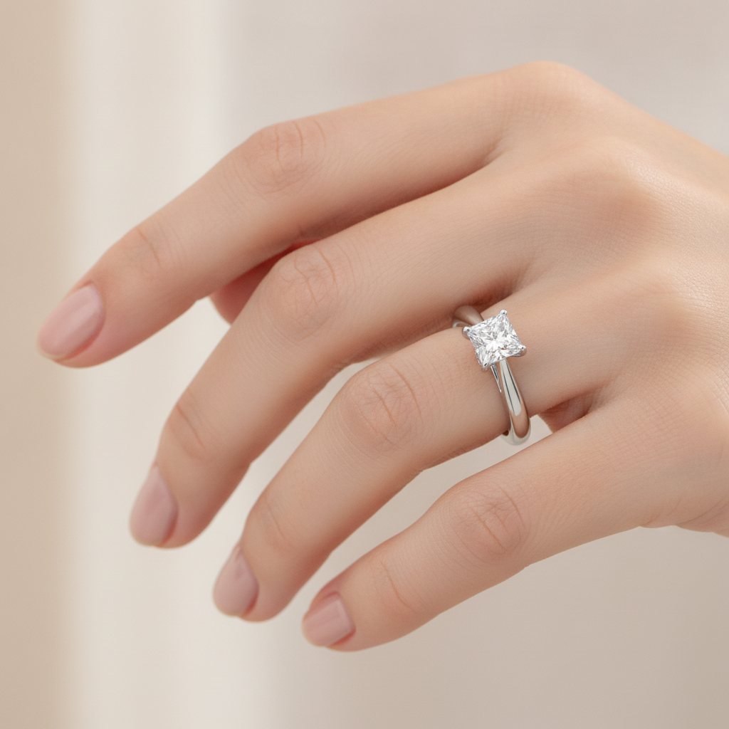 The Pure Single Stone Ring In 925 Sterling Silver - Thirteen
