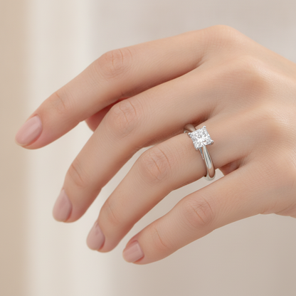 The Pure Single Stone Ring In 925 Sterling Silver - Thirteen