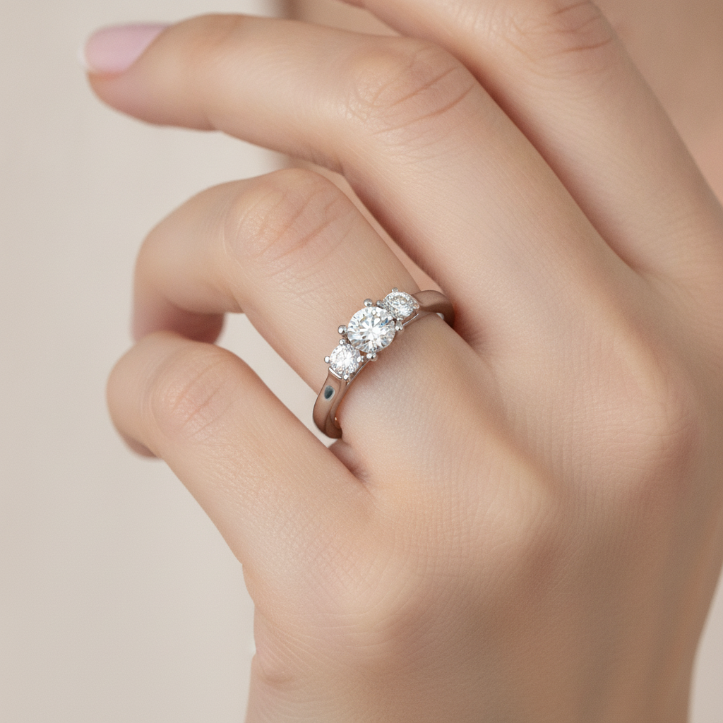 The Elegant Three Stone Ring - Thirteen