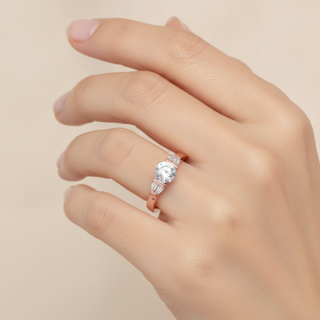 Aglow Tri Stone Ring In 925 Sterling Silver - Thirteen