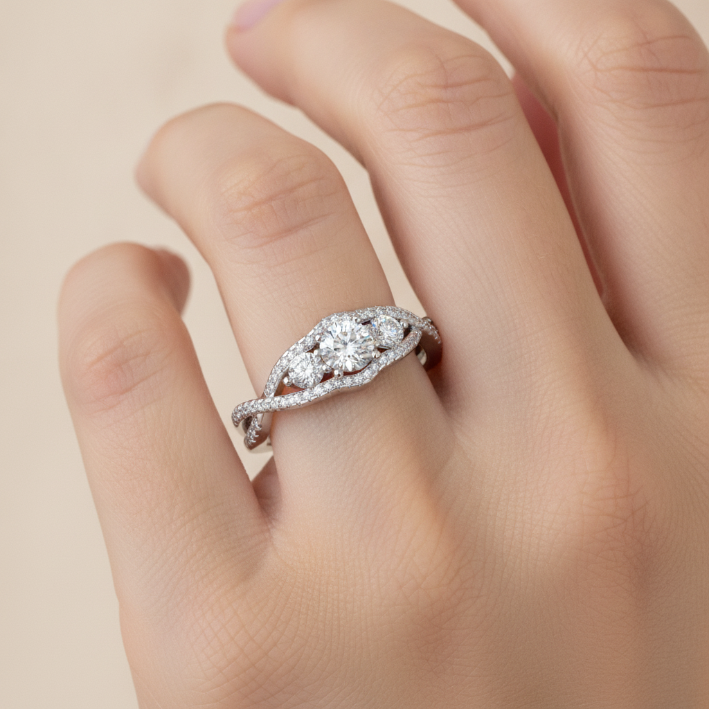 The Dashing Three Stone Ring - Thirteen