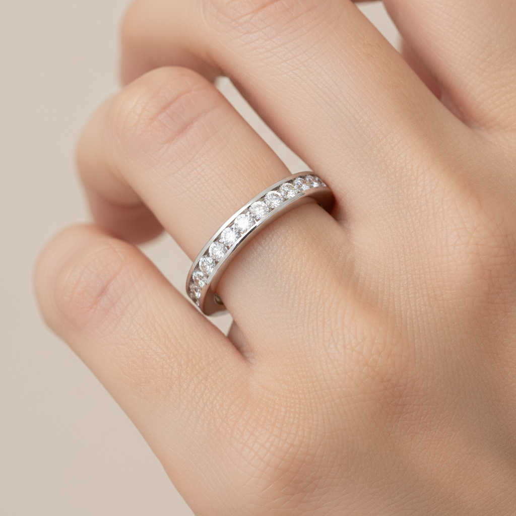 Ocean Eternity Band In 925 Sterling Silver - Thirteen