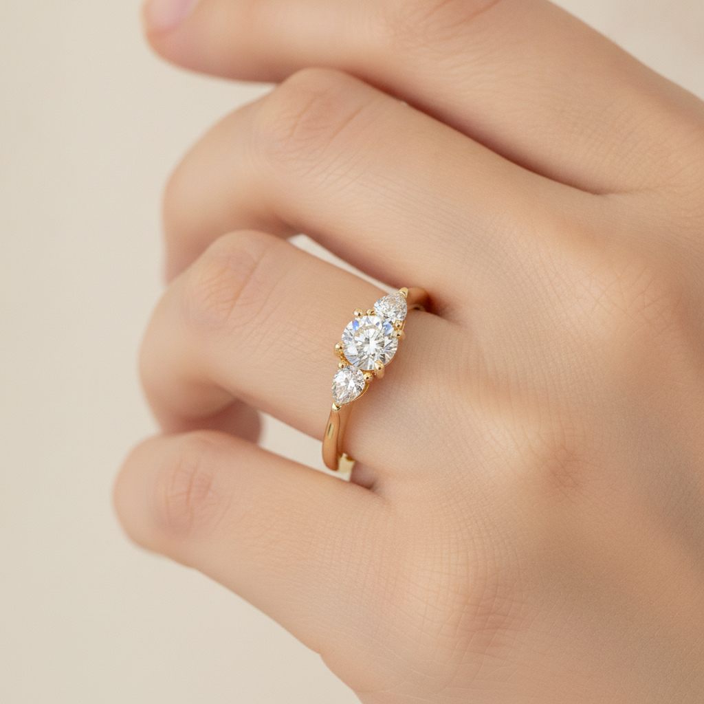 Celestial Halo Solitaire Ring - Thirteen