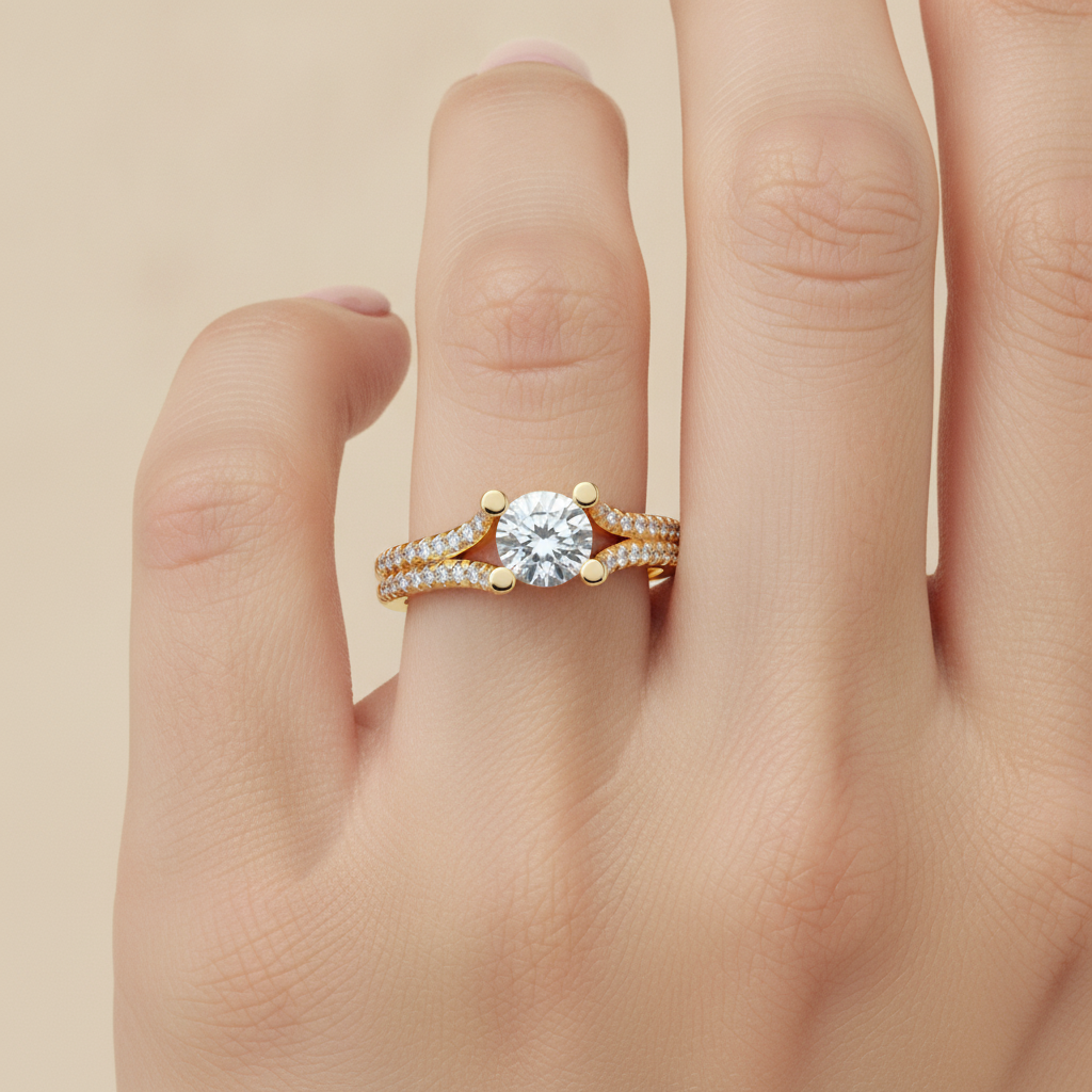 Sangre Solitaire Ring In 925 Sterling Silver - Fourteen