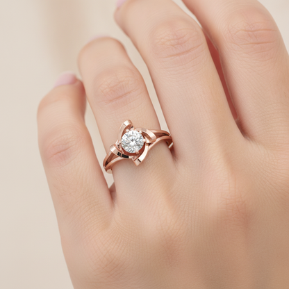 Floral Fiesta Solitaire Ring In 925 Sterling Silver - Thirteen