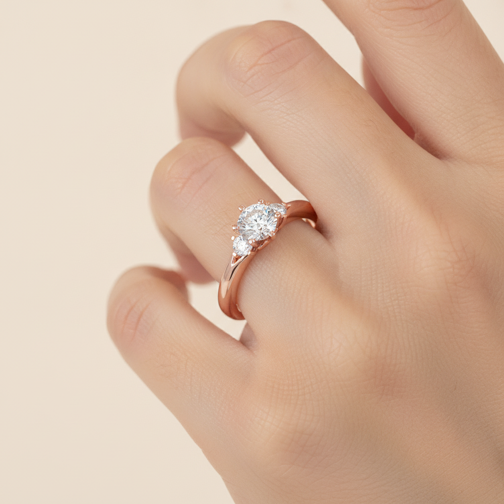 August Tri Stone Ring In 925 Sterling Silver - Thirteen