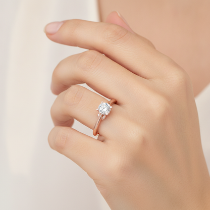 Floraison Classic Solitaire Ring In 925 Sterling Silver - Thirteen