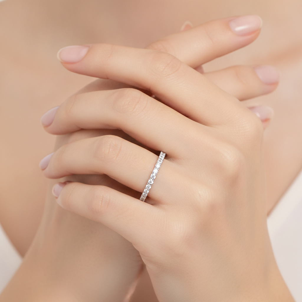Stupefacente Eternity Ring In 925 Sterling Silver - Fourteen