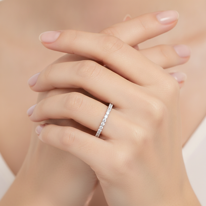 Stupefacente Eternity Ring In 925 Sterling Silver - Fourteen