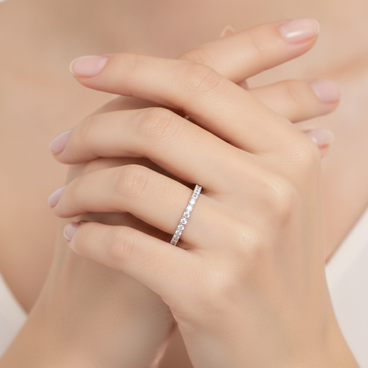 Stupefacente Eternity Ring In 925 Sterling Silver - Fourteen