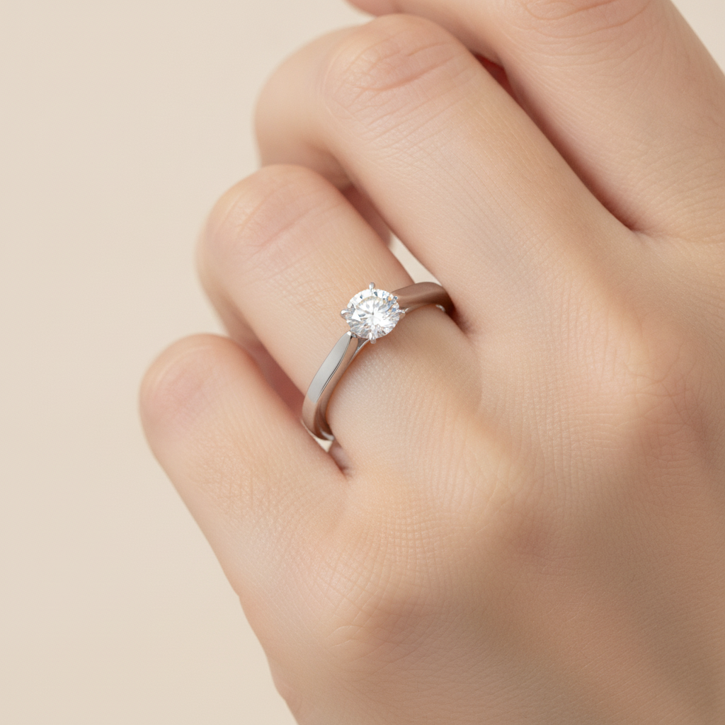 Cloud Classic Solitaire Ring - Fourteen