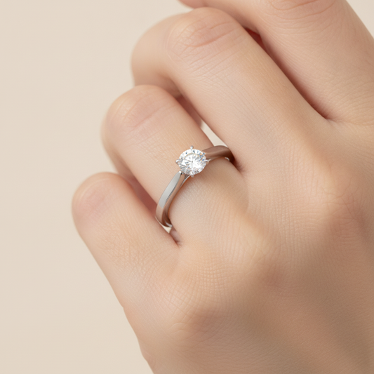 Cloud Classic Solitaire Ring - Fourteen