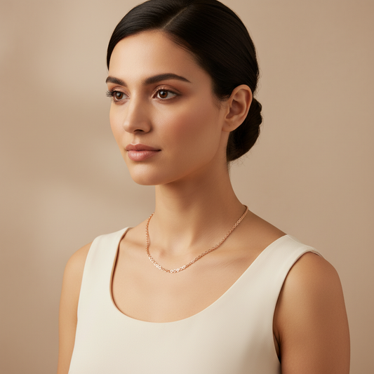 14K Gold Cable Chain Necklace 22 inch