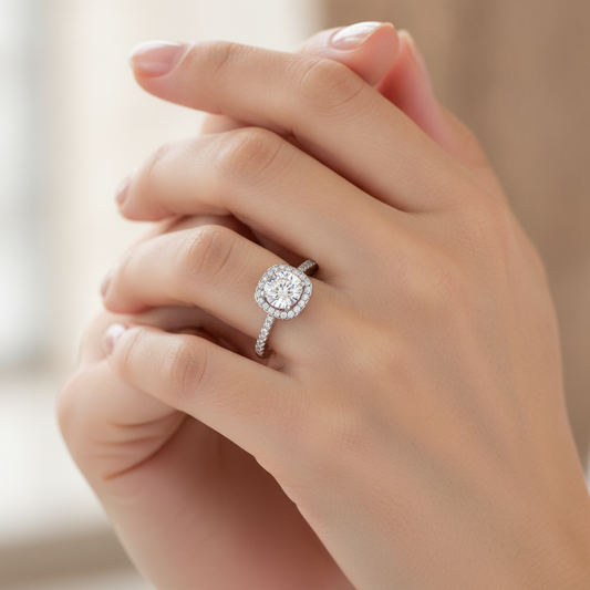 Pluvio Bridal Ring Set In 925 Sterling Silver - Fourteen