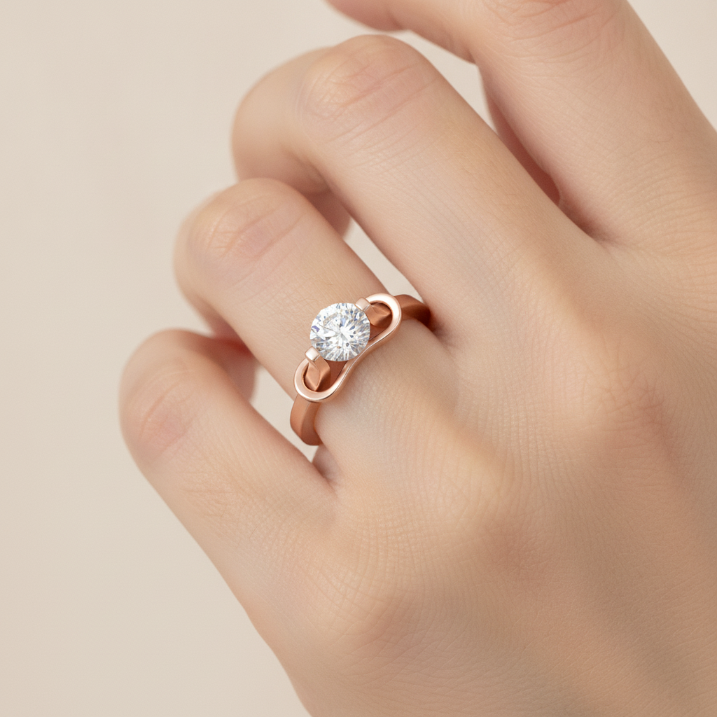 Solace Solitaire Ring In 925 Sterling Silver - Fourteen